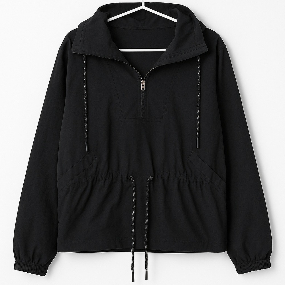 NWT Women's Calia Hooded Run Jacket Pure Black Water Repellant XL MSRP $118